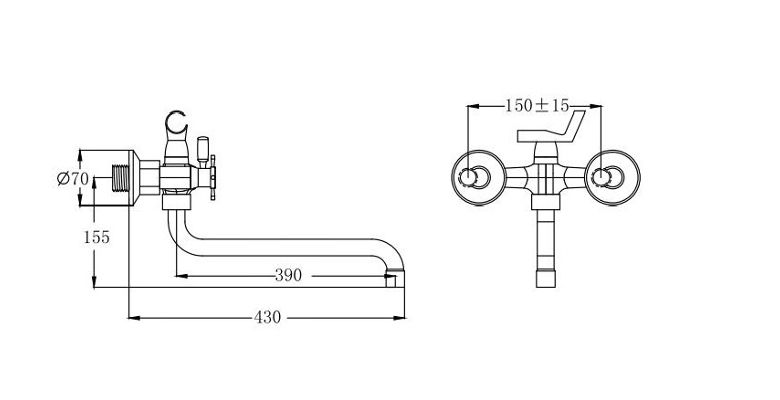 Смеситель РОСТОВСКАЯ МАНУФАКТУРА САНТЕХНИКИ SL89-140