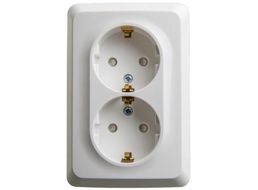 Изображение товара Розетка SCHNEIDER ELECTRIC Этюд Дача PA16-108B 16А 250В белая угловая защита шторки