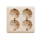 Изображение товара Розетка SCHNEIDER ELECTRIC PA16-208K Этюд с заземлением, 4 гнезда, кремовая