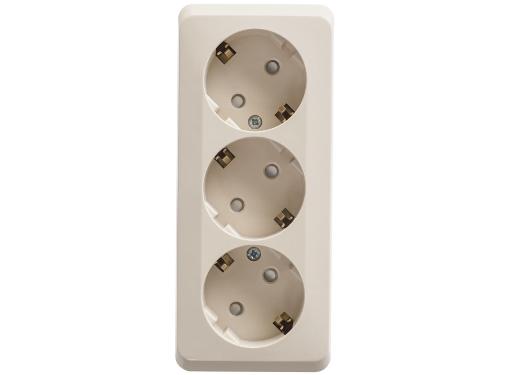 Изображение товара Розетка SCHNEIDER ELECTRIC Этюд тройная с заземлением кремовая 16А 250V