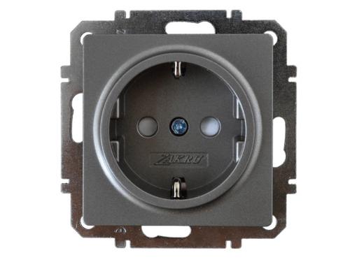 Изображение товара Встраиваемая розетка ZAKRU CLASICO ZA215410 черный IP20 16А 230В