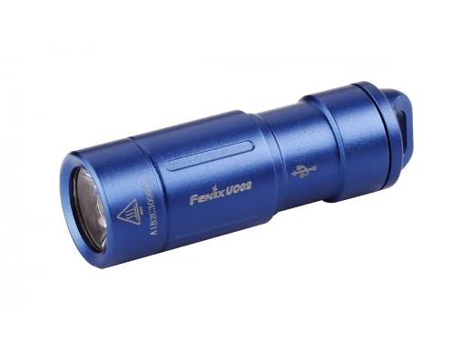 Изображение товара FENIX UC02 мини карманный фонарь с синим корпусом и USB зарядкой