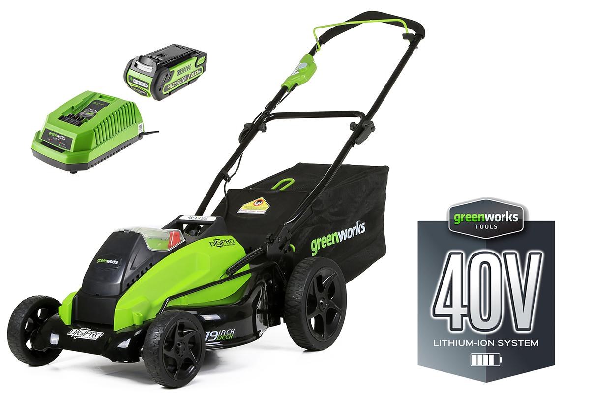 фото Аккумуляторная газонокосилка greenworks g40lm45 (2500107ua) 1акк 40в 2ач + зу