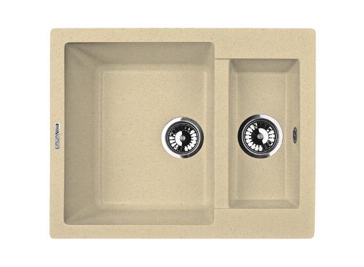 Изображение товара Кухонная мойка LAVA D1.CAM с двумя чашами и сливной арматурой