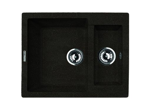 Изображение товара Кухонная мойка LAVA D1.CFF coffee чёрный с двумя чашами и сливной арматурой