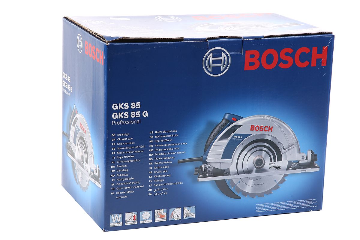 Пила циркулярная Bosch GKS 85 G Professional - цена, отзывы, видео, фото и  инструкция - купить в Москве, СПб и РФ