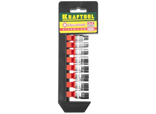 Изображение товара Набор головок KRAFTOOL 8 шт 6-13 мм SuperLock для гайковерта