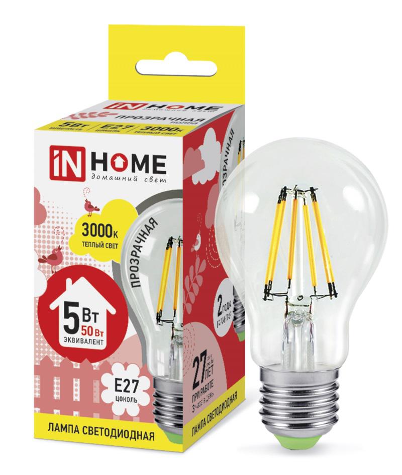 

Лампа светодиодная Asd In home led-a60-deco 5Вт 230В Е27 3000К