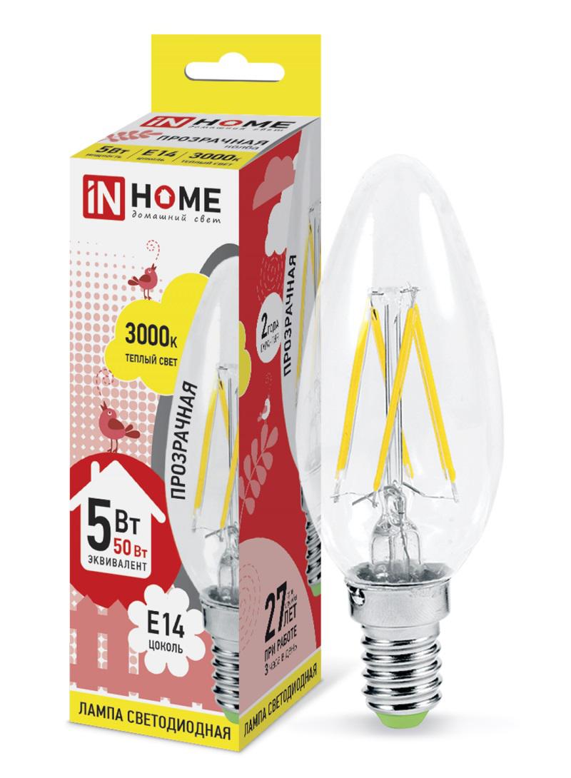 

Лампа светодиодная Asd In home led-СВЕЧА-deco 5Вт 230В Е14 3000К