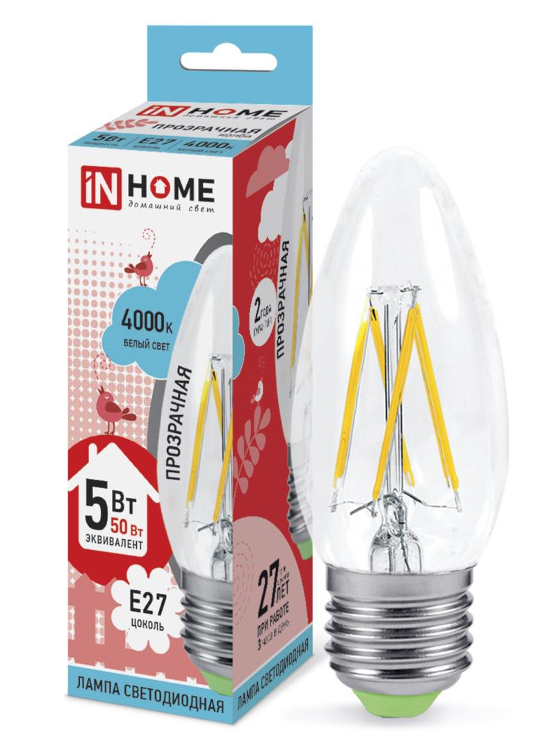 

Лампа светодиодная Asd In home led-СВЕЧА-deco 5Вт 230В Е27 4000К