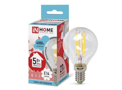 Изображение товара Лампа светодиодная ASD IN HOME LED-ШАР-deco 5Вт 230В E14 4000К