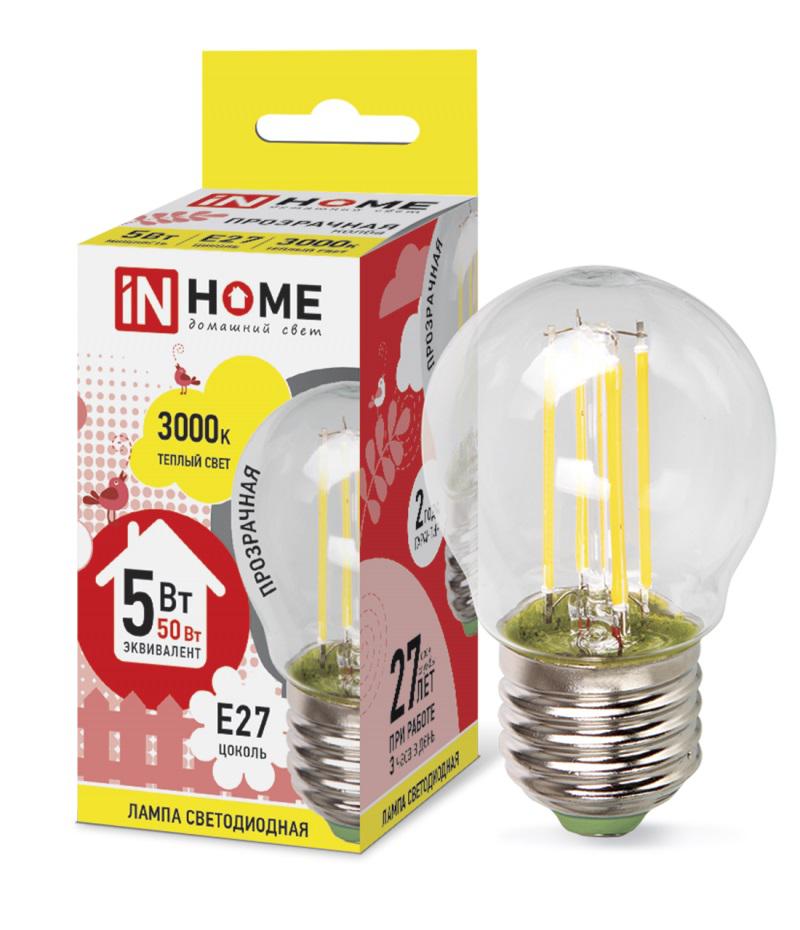 

Лампа светодиодная Asd In home led-ШАР-deco 5Вт 230В Е27 3000К
