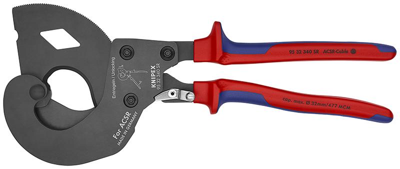 фото Секторные ножницы knipex 340 мм, ф 32 мм (kn-9532340sr)