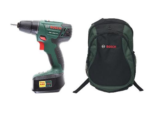 Изображение товара Беспроводная дрель-шуруповерт Bosch PSR 1800 LI-2 с рюкзаком Green 18В