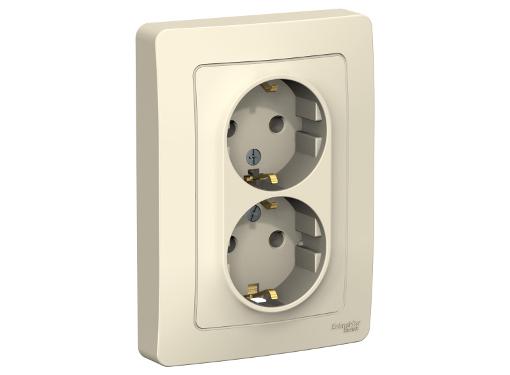 Изображение товара Розетка Schneider Electric Blanca двухместная с заземлением 16А 250В молочный цвет