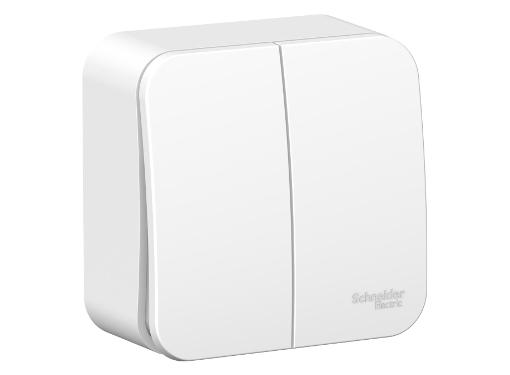 Изображение товара Выключатель Schneider Electric Blanca 2-клавишный 6А 250В белый открытая установка