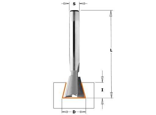 Изображение товара Фреза CMT 918.1313 ласточкин хвост 12.7 мм диаметр 8 мм хвостовик