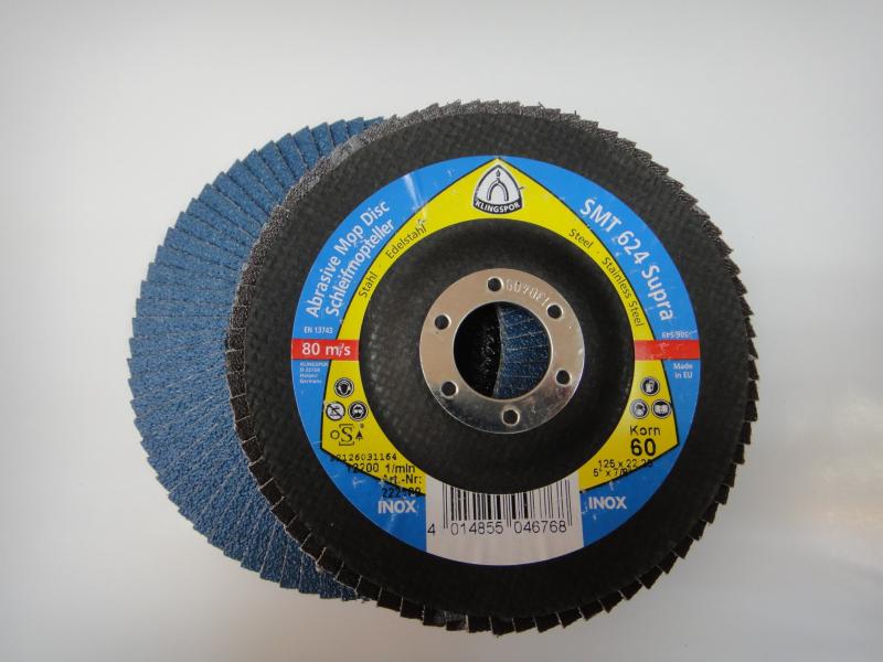

Круг Лепестковый Торцевой (КЛТ) Klingspor Smt 624 supra 125 x 22 p60 выпуклый