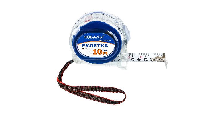 Рулетка КОБАЛЬТ 10м х 25мм (247-293)