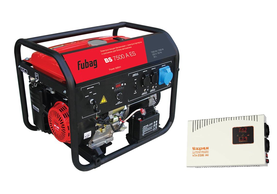

Бензиновый генератор Fubag Bs 7500 a es + Стабилизатор напряжения УДАРНИК УСН 2000 НС