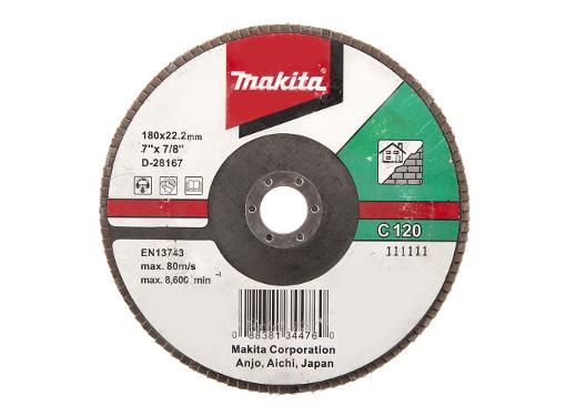 Изображение товара Круг лепестковый торцевой MAKITA D-28167 ф180х22мм К120 для бетона и кирпича