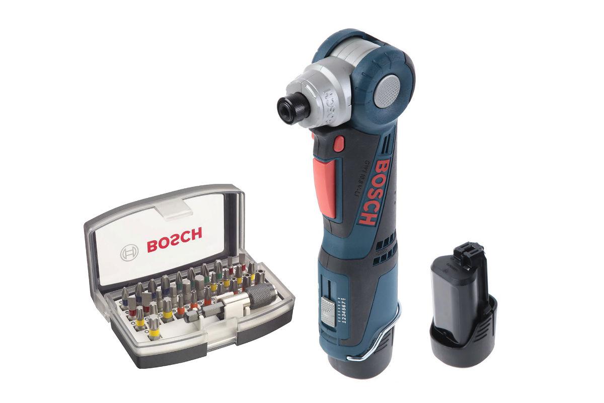

Набор Bosch Шуруповерт аккумуляторный gwi 10,8 v-li2.0 Ач (0.601.360.u0d),Набор бит 2.607.017.319