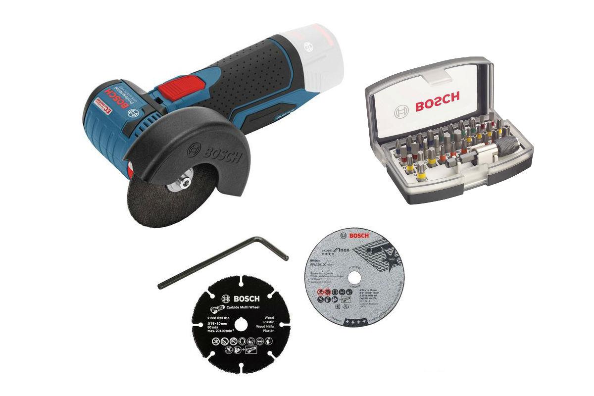

УШМ Bosch Gws 10.8-76 v-ec + Набор бит ls/ph/pz/t (32шт)