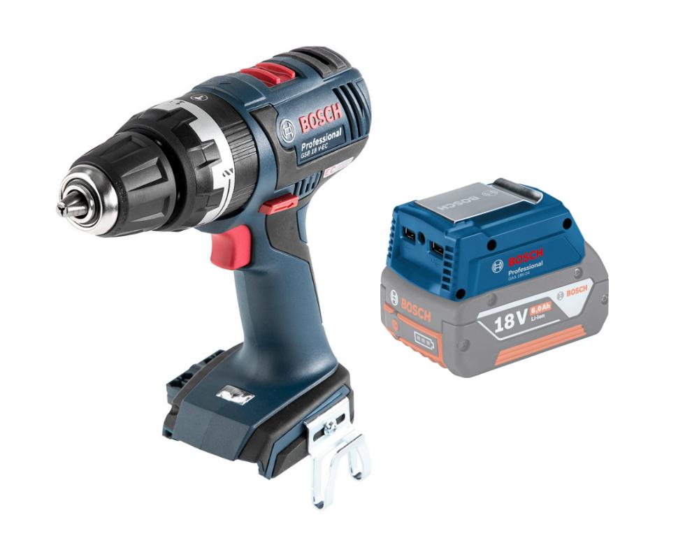 

Набор Bosch Дрель аккумуляторная gsb 18 v-ec (0.601.9e9.100),Адаптер gaa 18v-24
