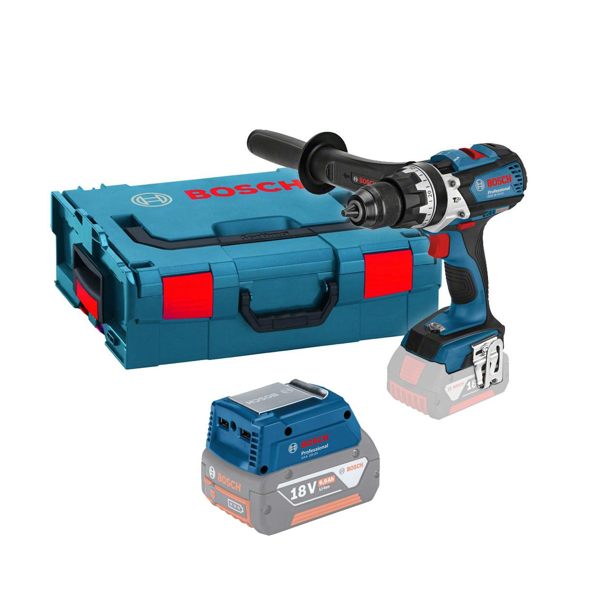 

Набор Bosch Дрель ударная gsb 18 ve-ec соло (0.601.9f1.300),Адаптер gaa 18v-24