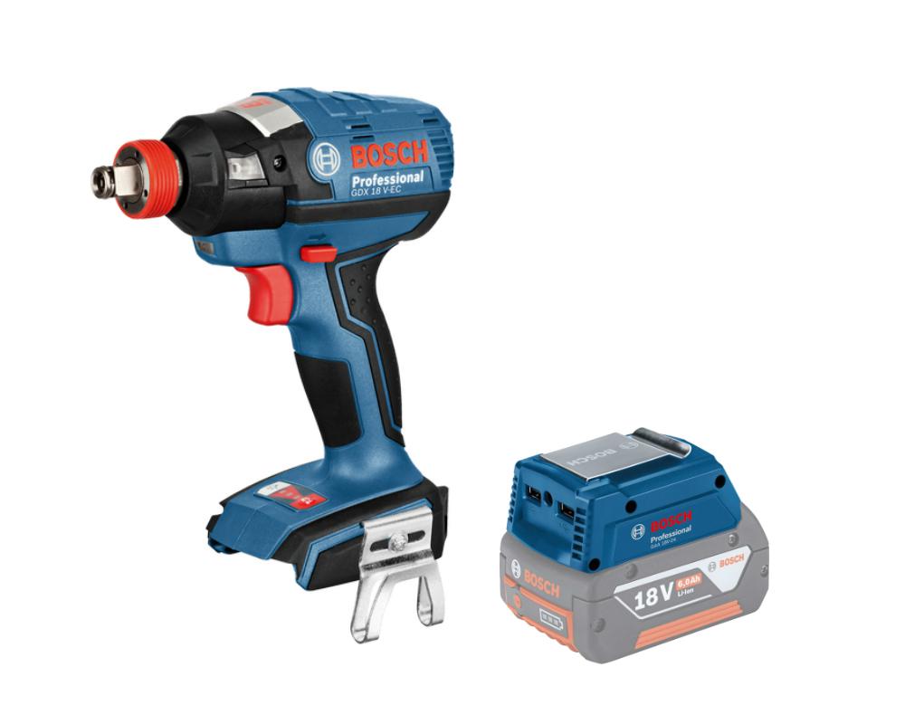 

Набор Bosch Гайковерт аккумуляторный gdx 18 v-ec (0.601.9b9.102),Адаптер gaa 18v-24