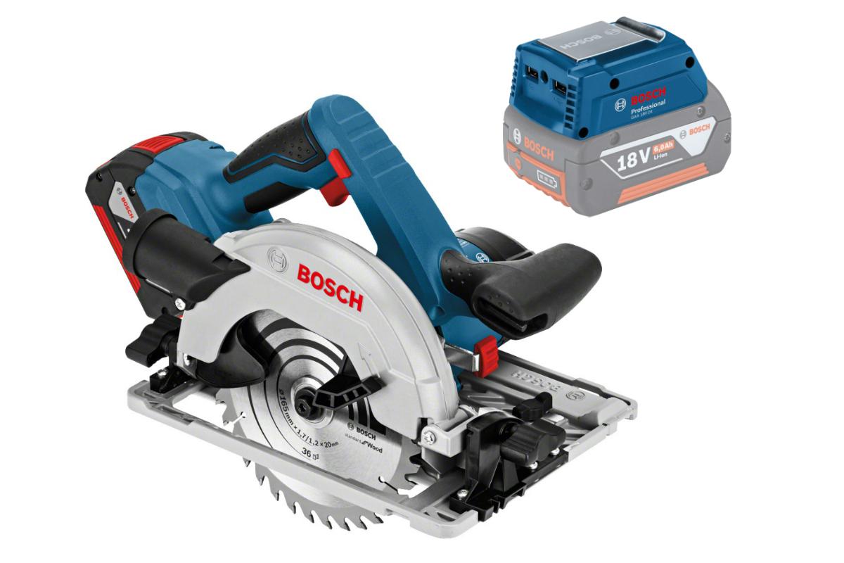 

Набор Bosch Пила циркулярная gks 18 v-li r l-boxx (0.601.6a2.100),Адаптер gaa 18v-24