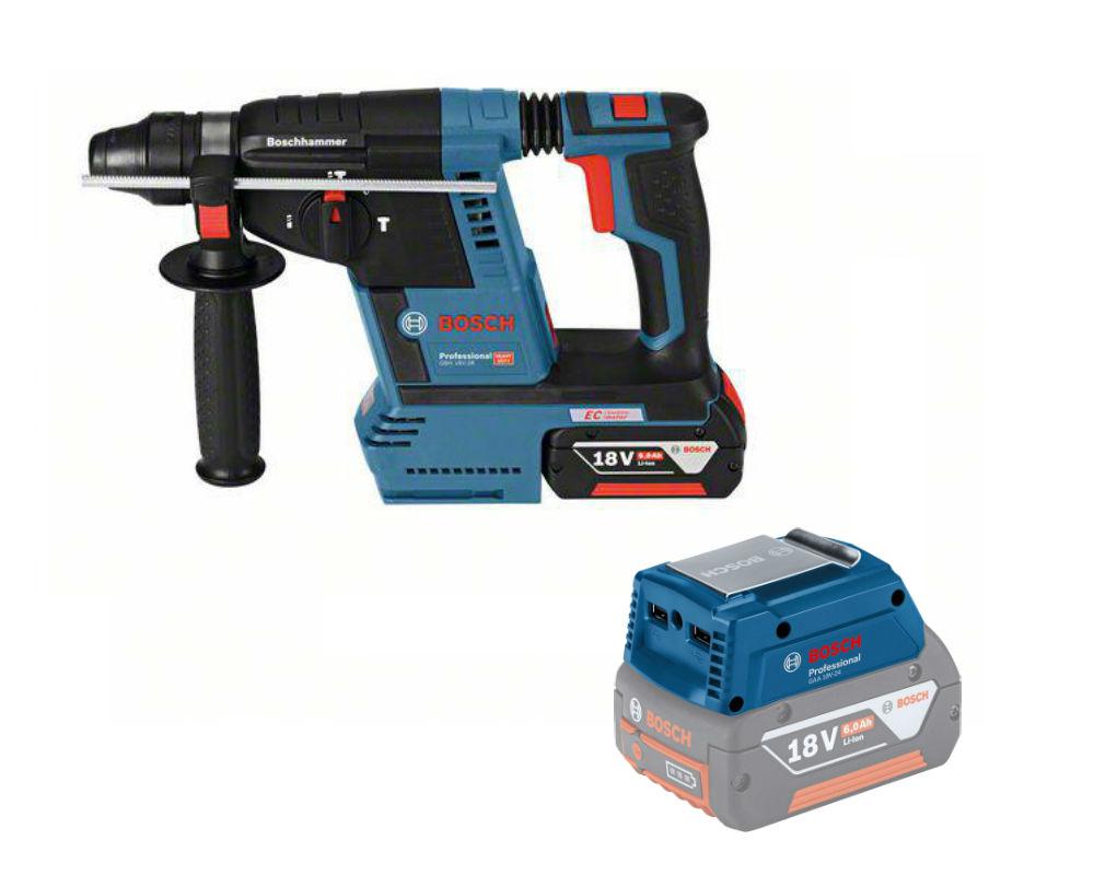 

Набор Bosch Перфоратор gbh 18v-26 (0.611.909.003),Адаптер gaa 18v-24