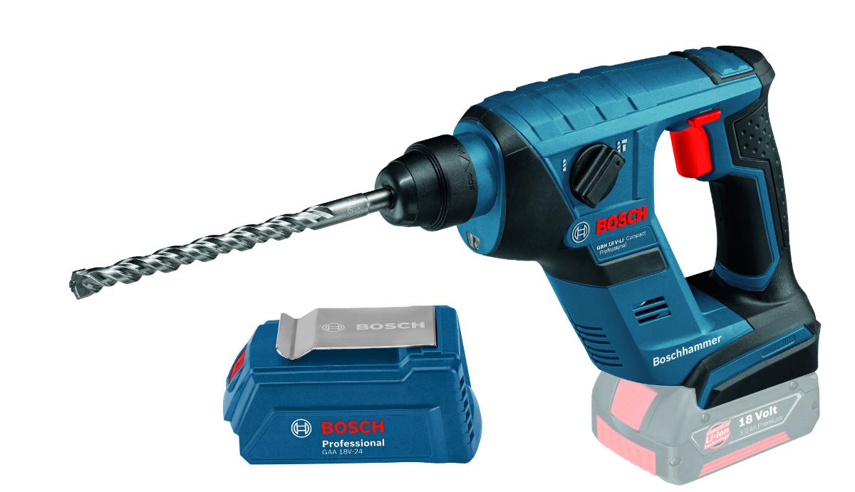 

Набор Bosch Перфоратор 611905300 gbh 18 v-li compact (0.611.905.300),Адаптер gaa 18v-24