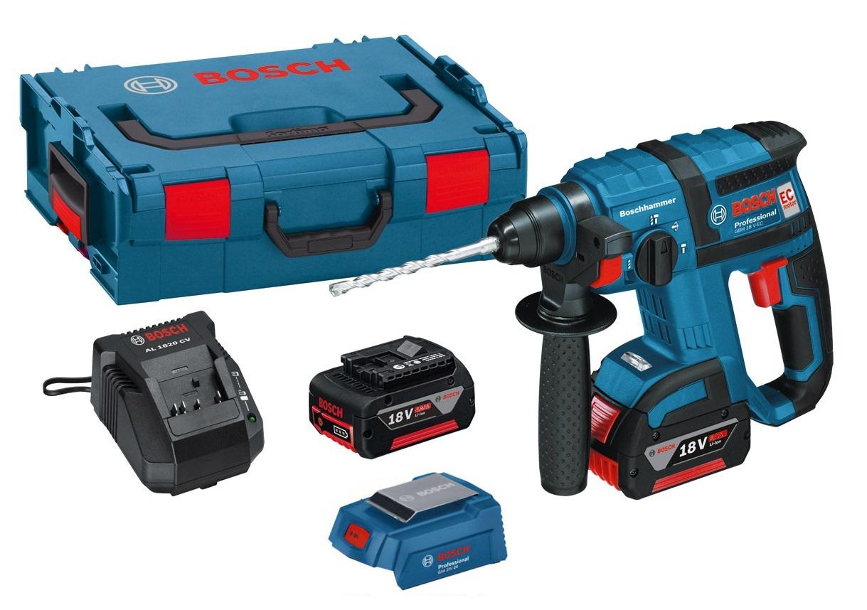 

Набор Bosch Перфоратор gbh 18 v-ec (0.611.904.002),Адаптер gaa 18v-24