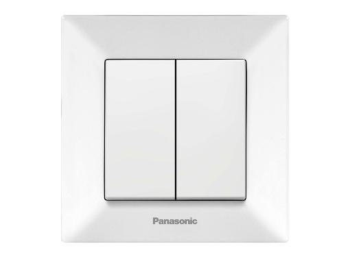 Изображение товара Выключатель PANASONIC WMTC0009-2WH-RES 2-клавишный белый для скрытой установки