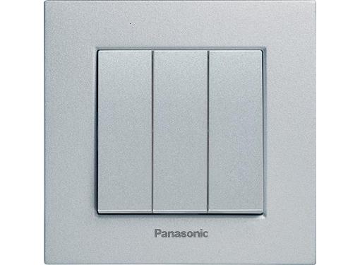 Изображение товара Механизм выключателя 3-клавишный PANASONIC WKTT0015-2SL-RES серебро