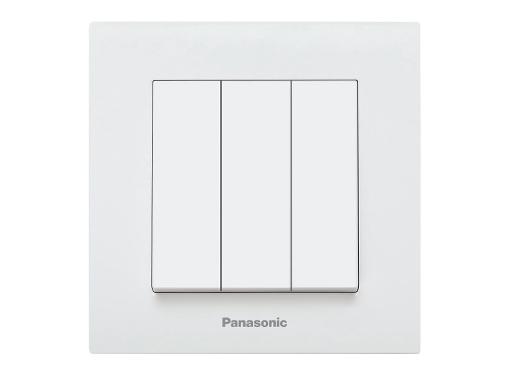 Изображение товара Механизм выключателя 3-клавишный белый PANASONIC WKTT0015-2WH-RES