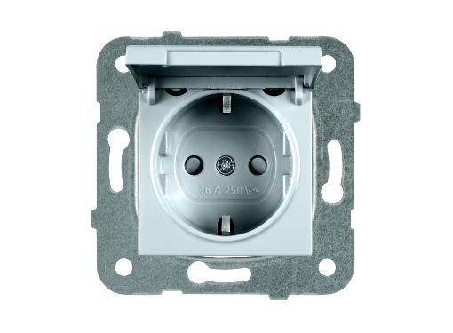 Изображение товара Механизм розетки PANASONIC WKTT0210-2SL-RES с заземлением и крышкой