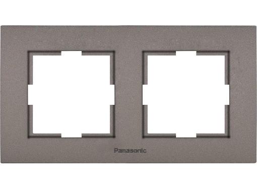 Изображение товара Рамка для электроподключений PANASONIC WKTF0801-2BR-RES Karre Plus темно-серая