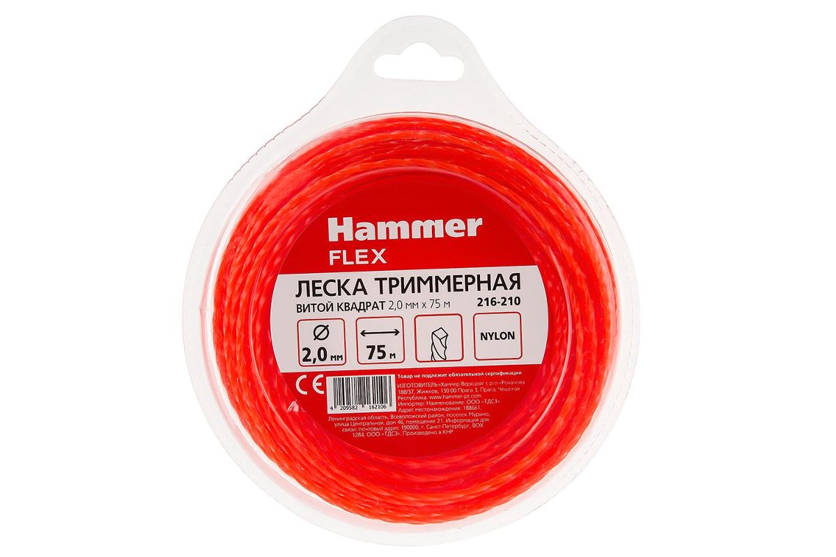 Леска для триммеров Hammer 216-210 - цена, фото - купить в Москве, СПб и РФ