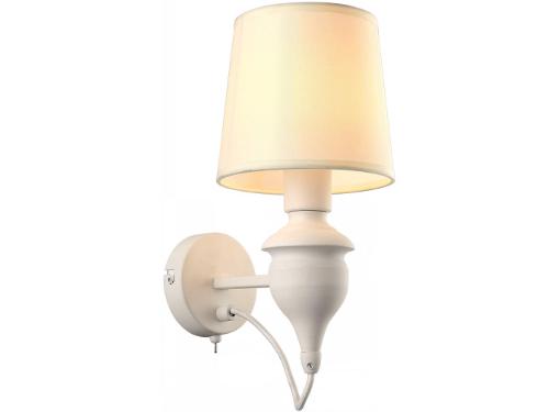 Изображение товара Настенный светильник ARTE LAMP A3326AP-1WH белый металл ткань классика