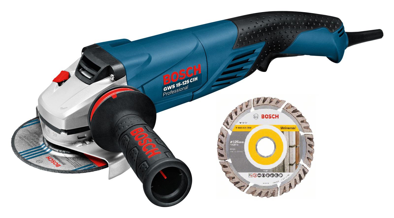 

УШМ Bosch Gws 15-125 cih + Диск алм.universal 125х22мм