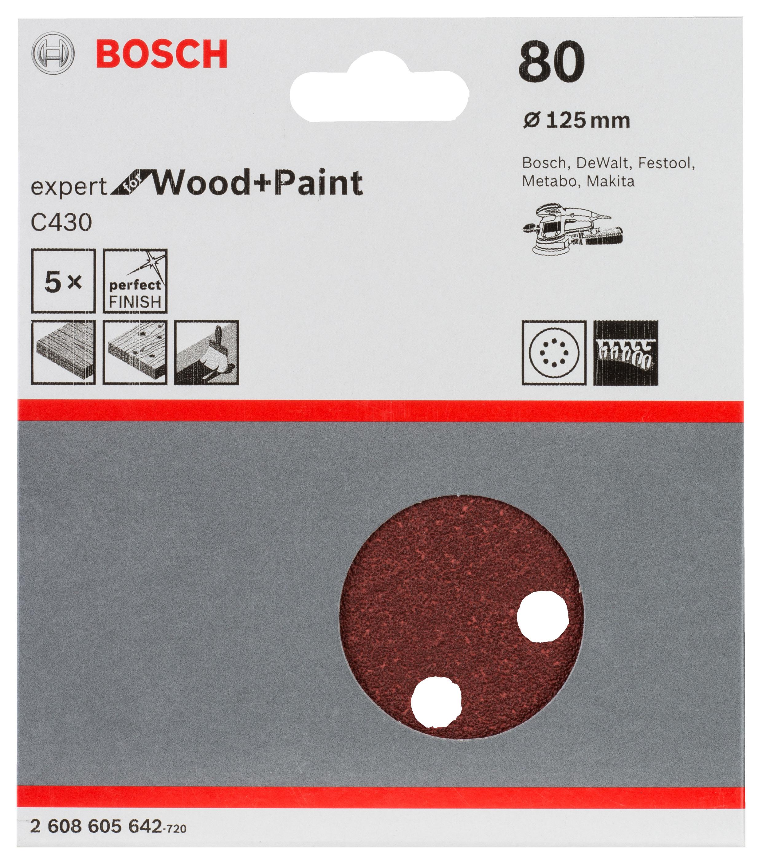 

Круг шлиф. самосцепляющийся Bosch 125мм p80, 125мм p80