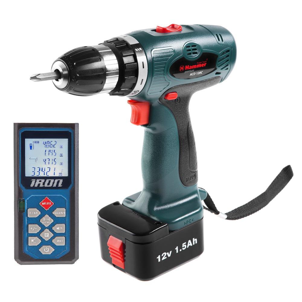 

Набор Hammer Акк. дрель acd120c + дальномер iron la40