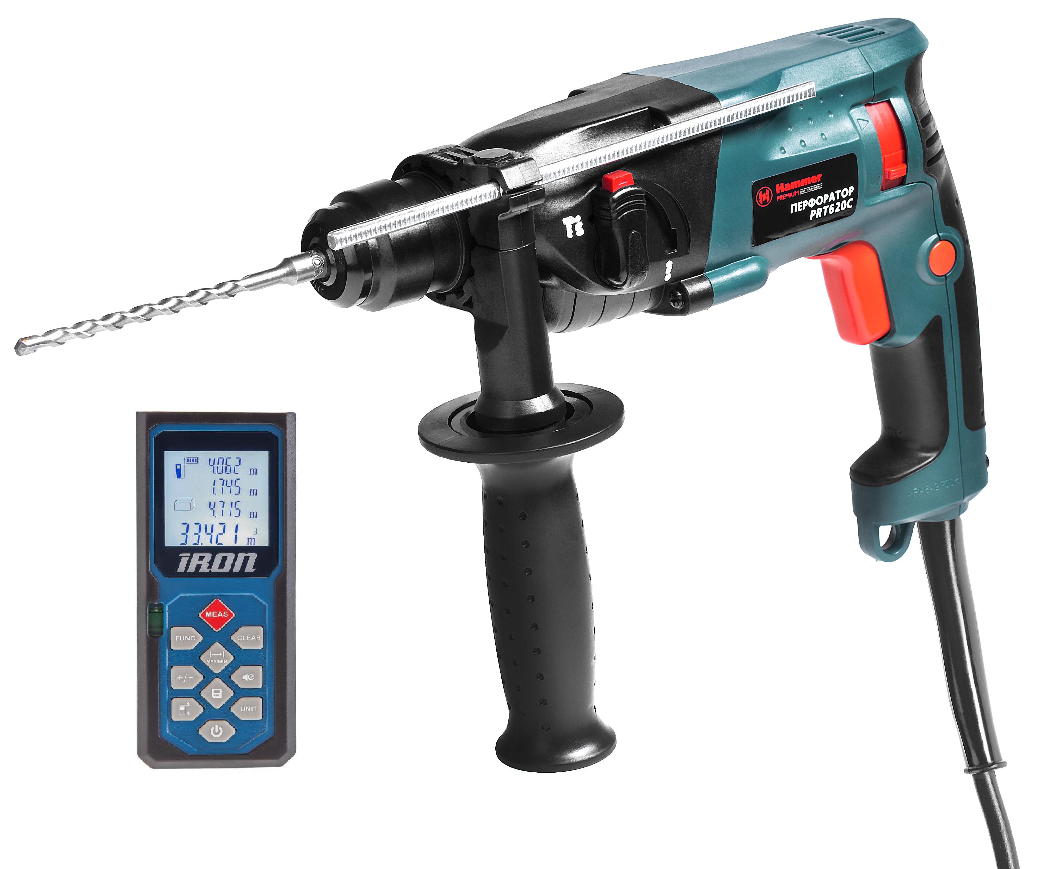 

Набор Hammer перфоратор prt620c + дальномер iron la40