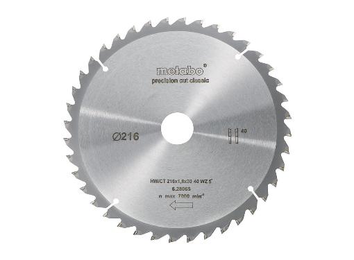 Изображение товара Диск пильный твердосплавный METABO Ф216х30мм 40зуб.
