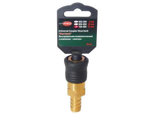 Изображение товара Быстроразъем ROCK FORCE RF-SE6-3SH пневматический с клапаном 10мм