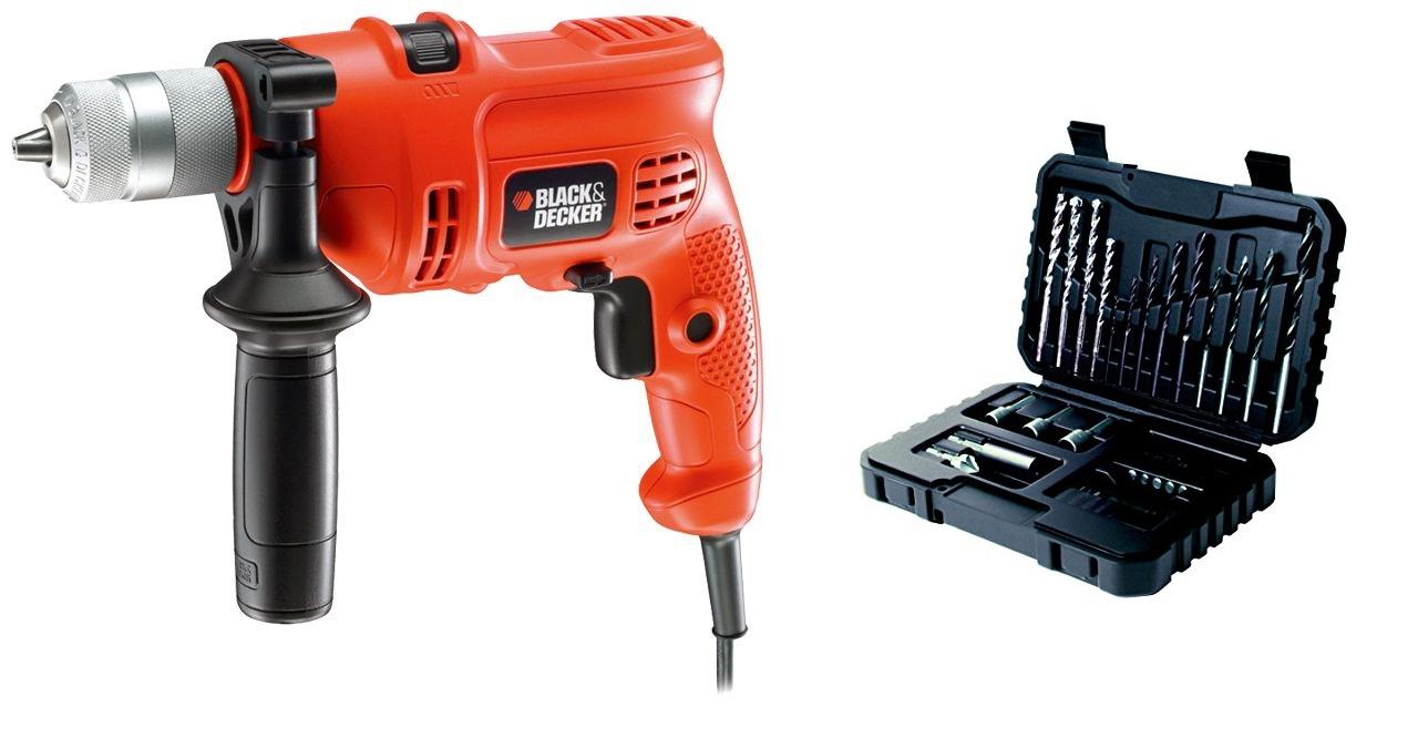 

Дрель ударная Black & decker Kr504cre+Набор бит и сверл a7216-xj
