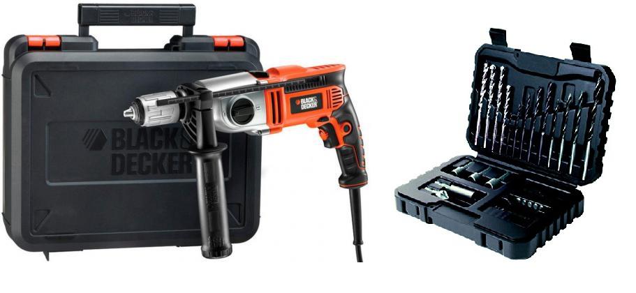 

Набор Black & decker Дрель ударная kr1102k-qs +Набор бит и сверл a7216-xj