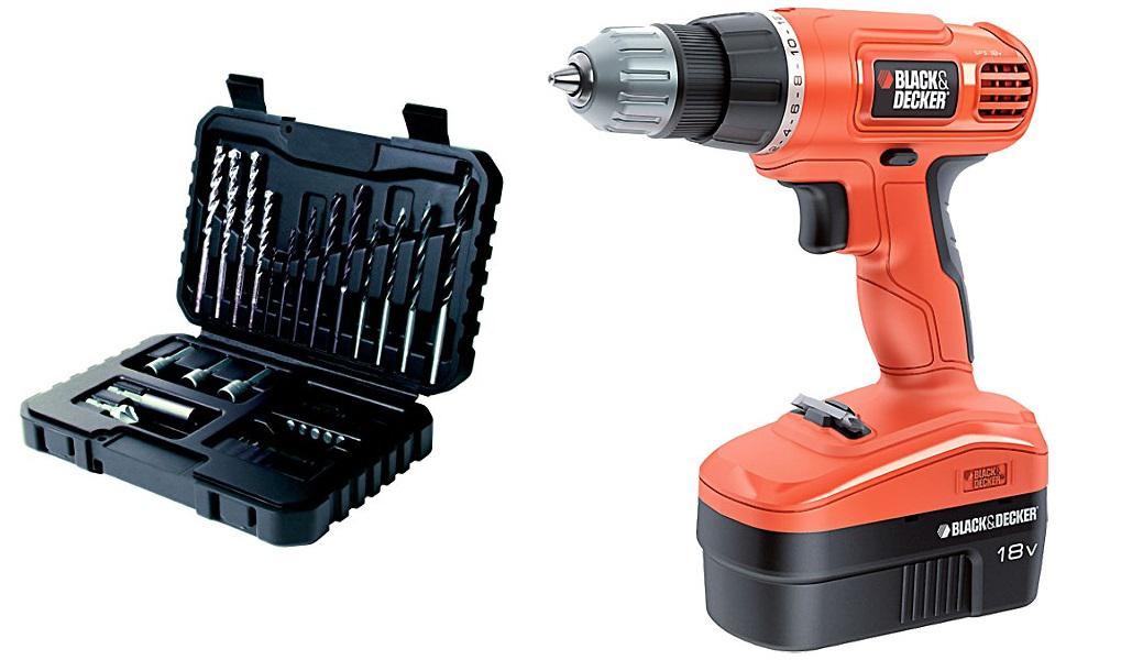 

Дрель акк. Black & decker Epc18cabk+Набор бит и сверл a7216-xj